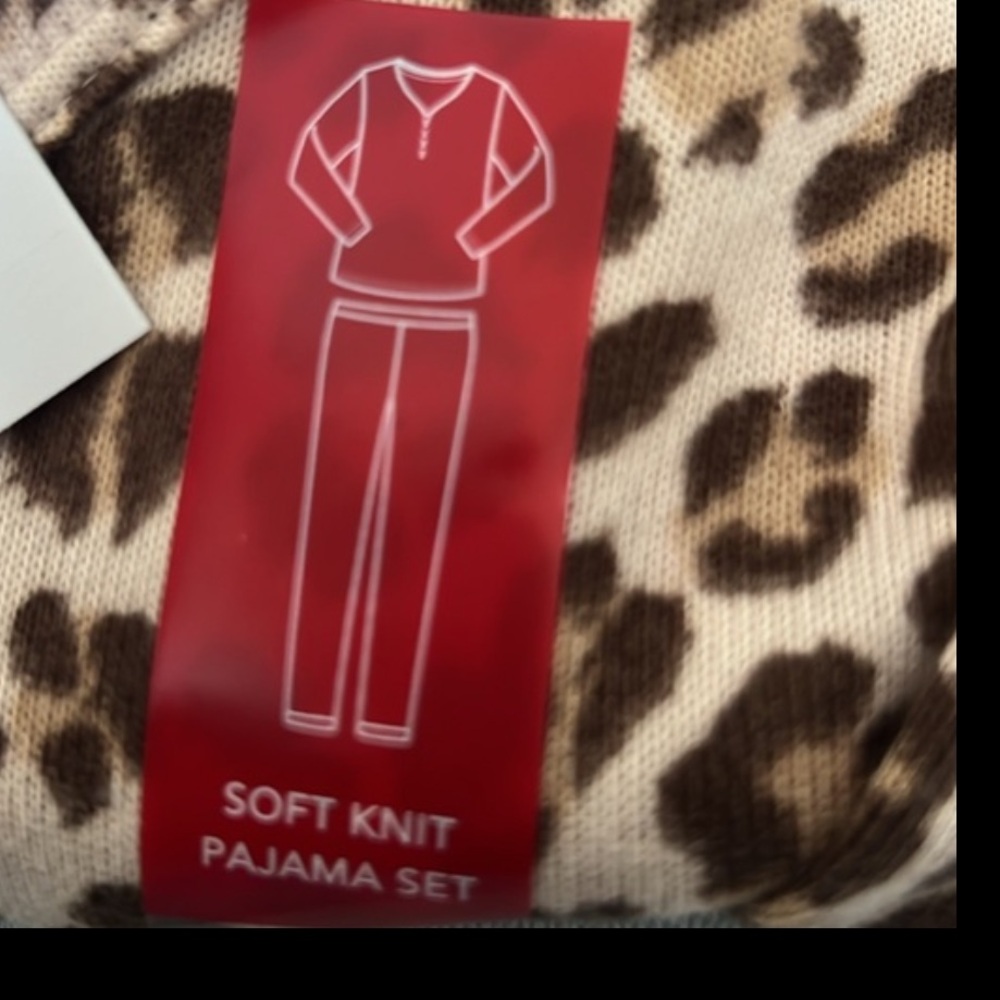 Charter Club Animal Print Cozy Soft Knit Pajama Set